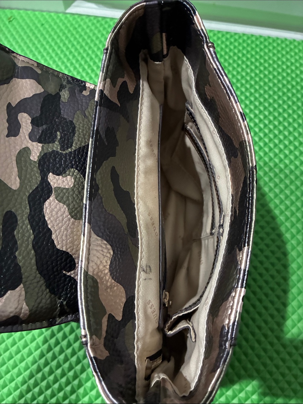 GUESS Camo Mini Backpack in Green and Black - Picture 4 of 5